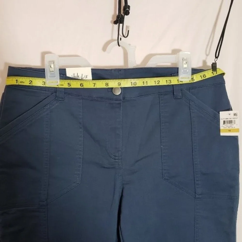Style & Co Blue Mid Rise Skinny Leg Pant Size 14 (AL) - Picture 6 of 8